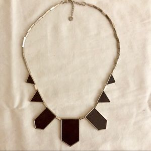 House of Harlow silver & brown leather necklace